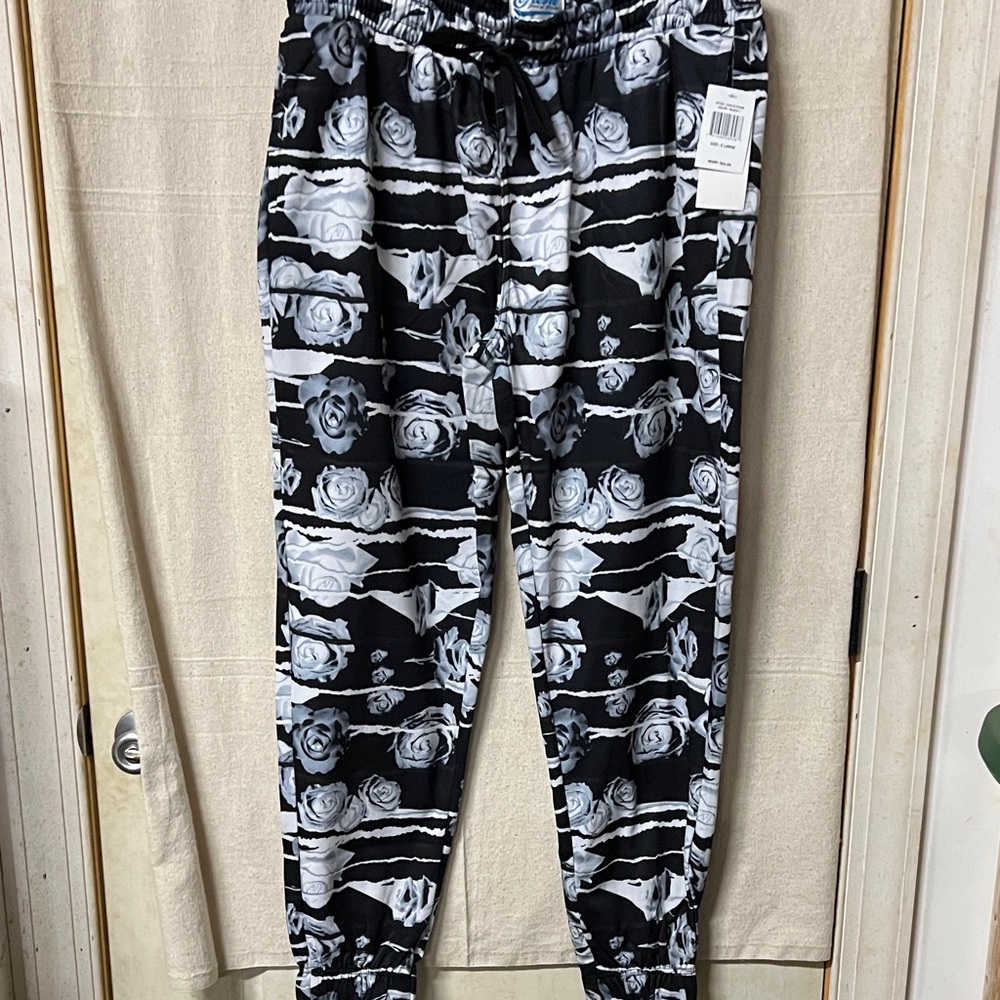 Fresh Prints of Bel-Air Black and White Floral Joggers
